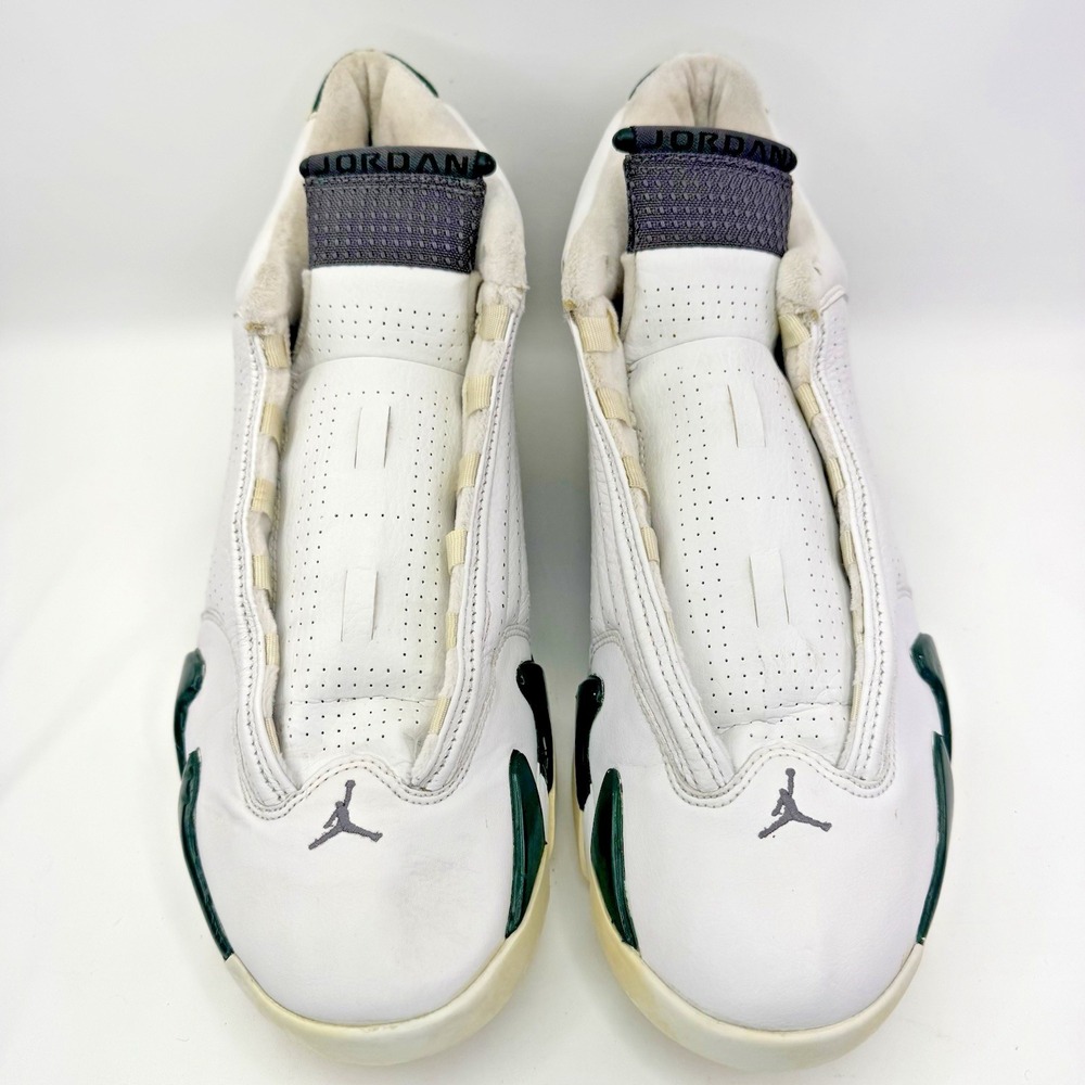 Nike Air Jordan 14 Retro Forest Green White 2005 Size 13 311832-131 No Laces - Picture 6 of 16